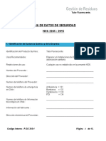 Tubo fluorescente Hoja de datos de seguridad