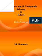 20 Elements and 10 Compounds Relevant To H.R.M: By: Danica Macalalag