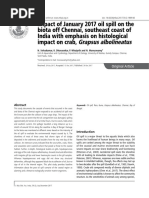 Impact of January 2017 oil spill on the biota off Chennai, southeast coast of India with emphasis on histological impact on crab, Grapsus albolineatus_59-2 ART 8706061794