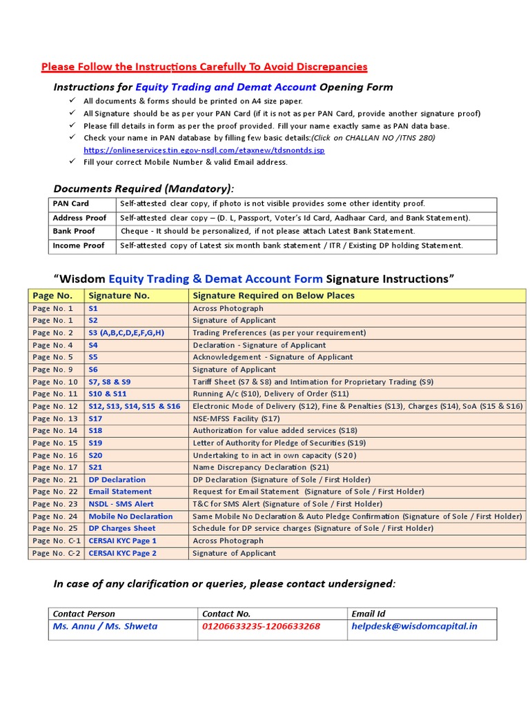Equity & Commodity Trading Form Guide | PDF | Document | Official Documents