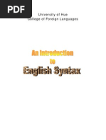 English Syntax: An Introduction