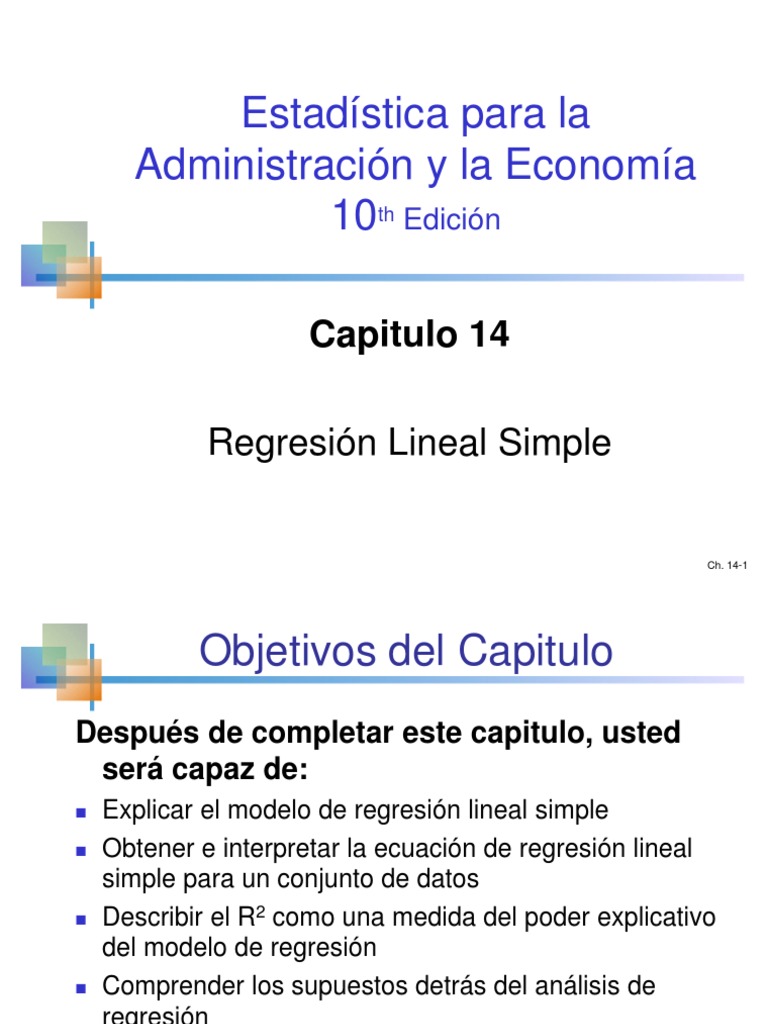 Capitulo 14 Anderson Regresion Lineal Simple | PDF | Regresión lineal |  Coeficiente de determinación