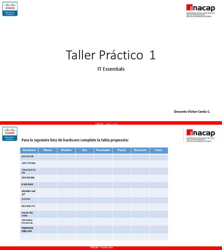 Taller Práctico de Hardware IT Essentials | PDF