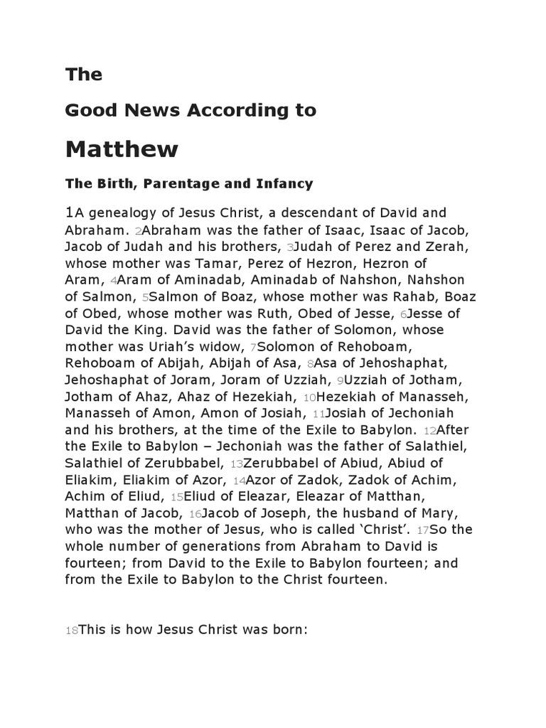 The Bible Matthew | PDF | John The Baptist | Christianity