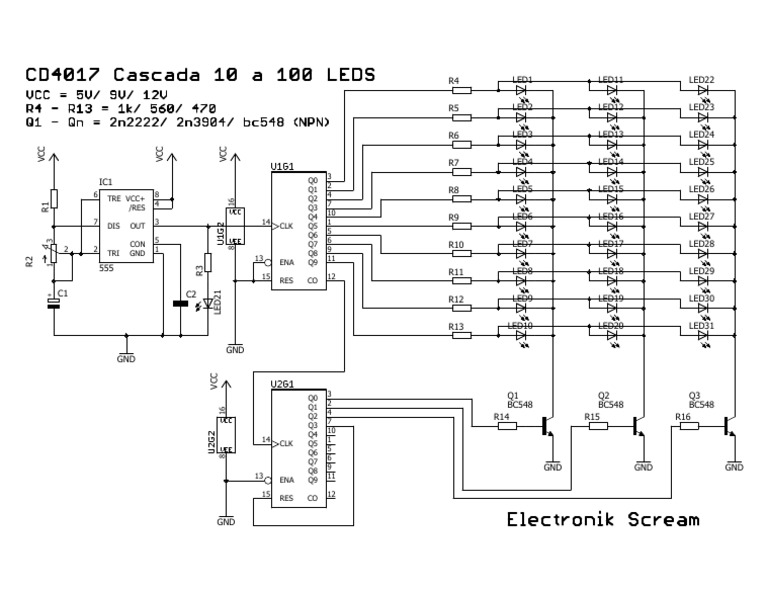 Circuito Integrado CD4017 em Cascata | PDF