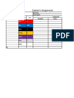 Captain's Assignment: Event: Date/Time Location: Lead Captain Captain Color/Code Area Assignment Breakfast Lunch