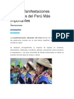 Las 10 Manifestaciones Culturales Del Perú Más Importantes