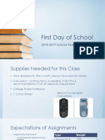 First Day of School - Presentation
