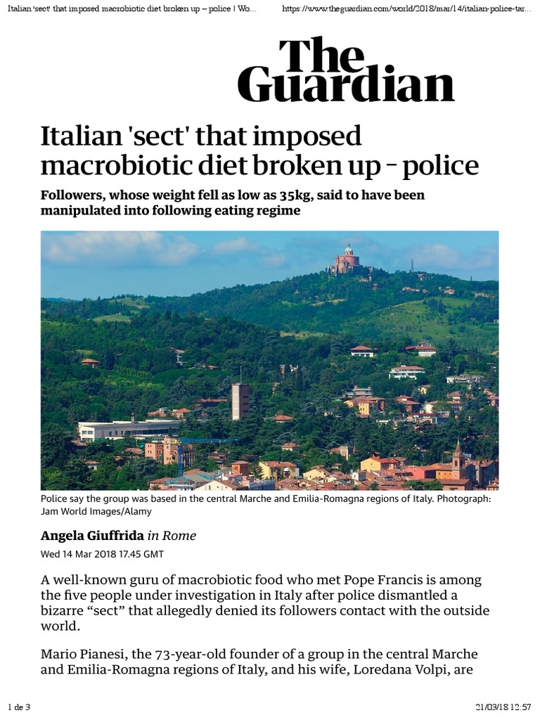 Italian 'Sect' That Imposed Macrobiotic Diet Broken Up - Police - World ...