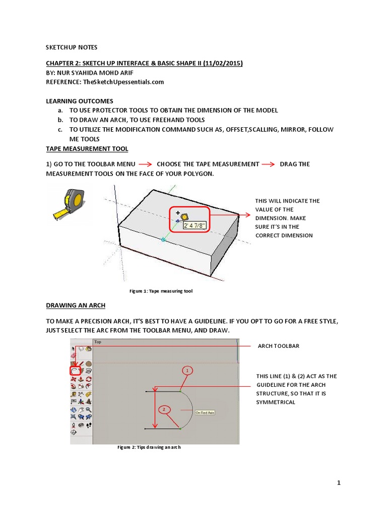 #Notes2-Sketchup Interface and Basic Shape | PDF | Menu (Computing ...
