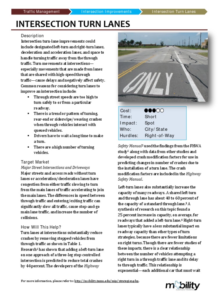 Intersection Turn Lanes | PDF | Lane | Traffic