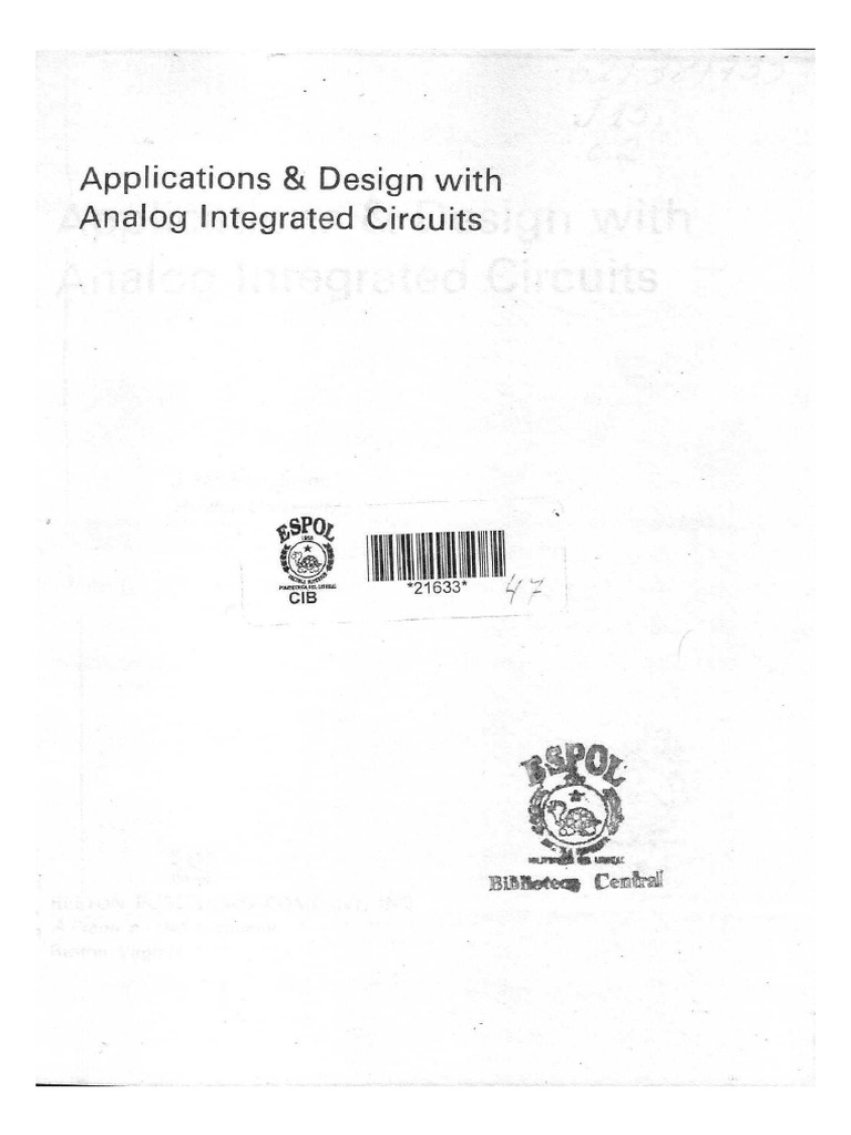Applications & Design With Analog Integrated Circuits M. Jacob PDF