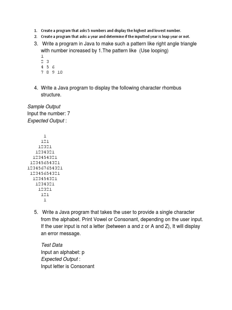 Exercises | PDF | Input/Output | Alphabet