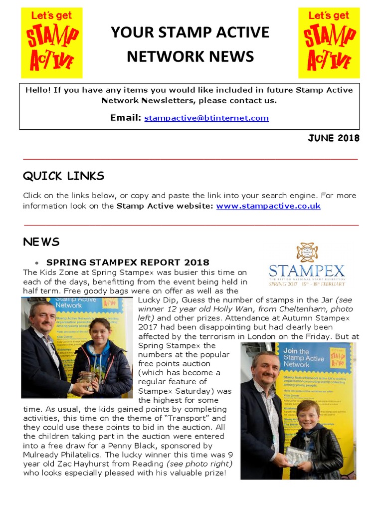 Stamp Active Network Newsletter 201806 June Newsletter-2 | PDF ...