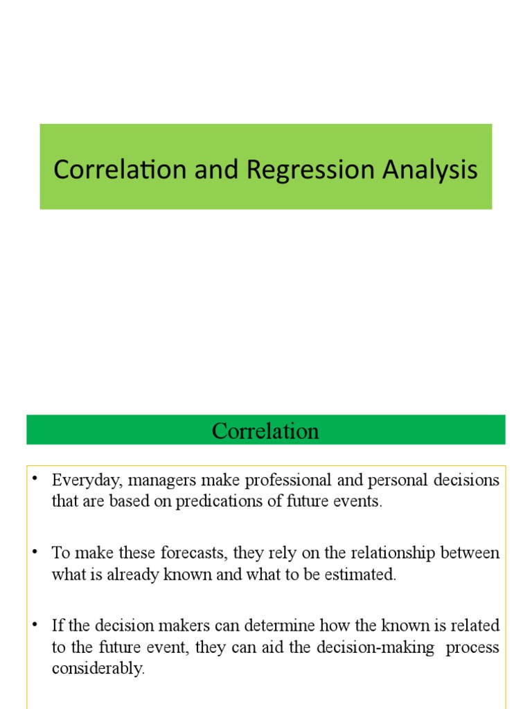 Correlation and Regression Analysis | Correlation And Dependence ...