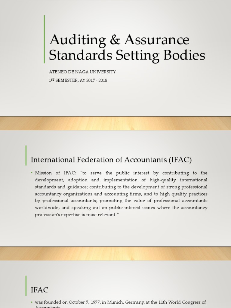 P2 - Standard Setting Bodies | PDF | Accounting | Audit