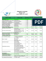 Primary Division Price List As of APRIL 21, 2017: Antibiotic