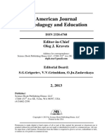 American Journal of Pedagogy and Education: Editor-in-Chief Oleg J. Kravets