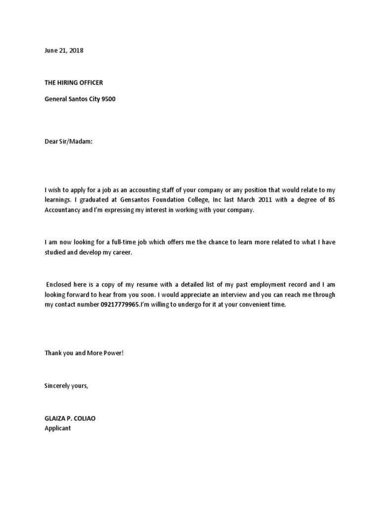 The Hiring Officer General Santos City 9500 PDF