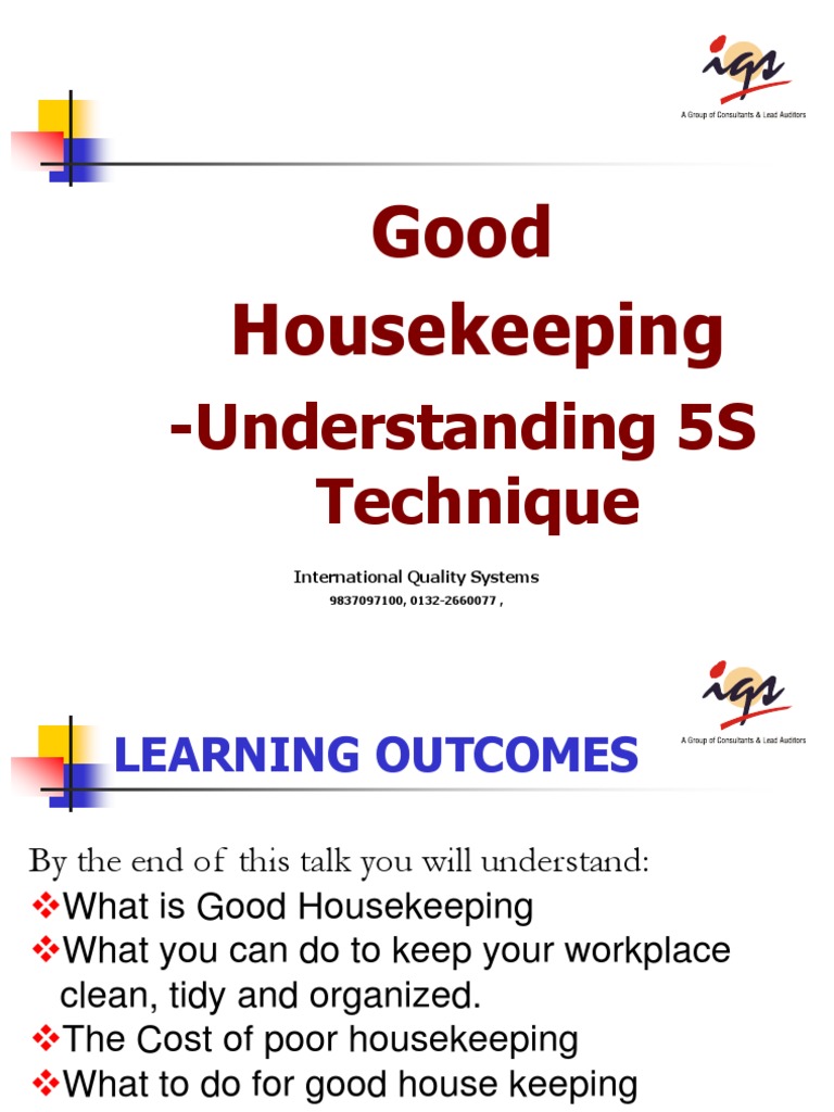 Good Housekeeping PDF Lean Manufacturing Housekeeping