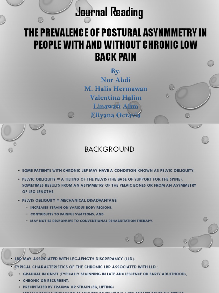 The Prevalence of Postural Asynmmetry in People With and Without ...