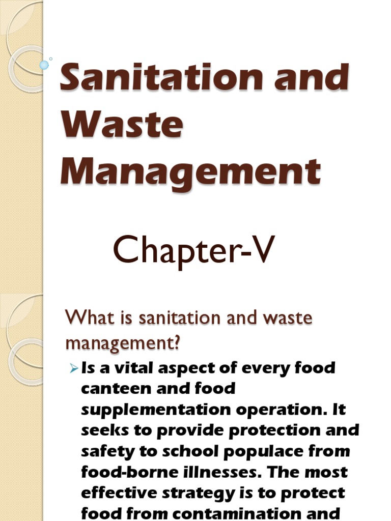 Sanitation & Waste Mgt. 1 Hygiene Waste Management