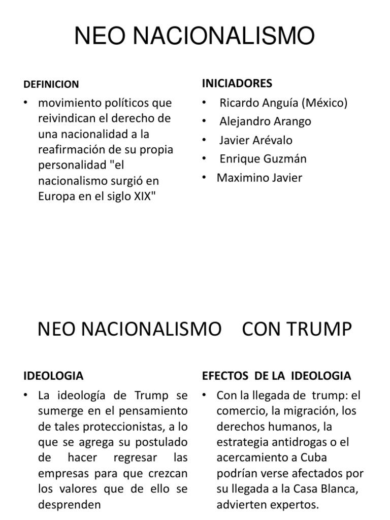 Neo Nacionalismo PDF Los Estados Unidos Nacionalismo