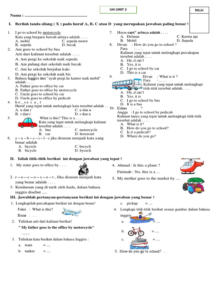 Latihan Soal Bahasa Inggris