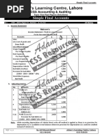 Simple Final Accounts Past Paper Solutions Q # 1 & 3 & 7