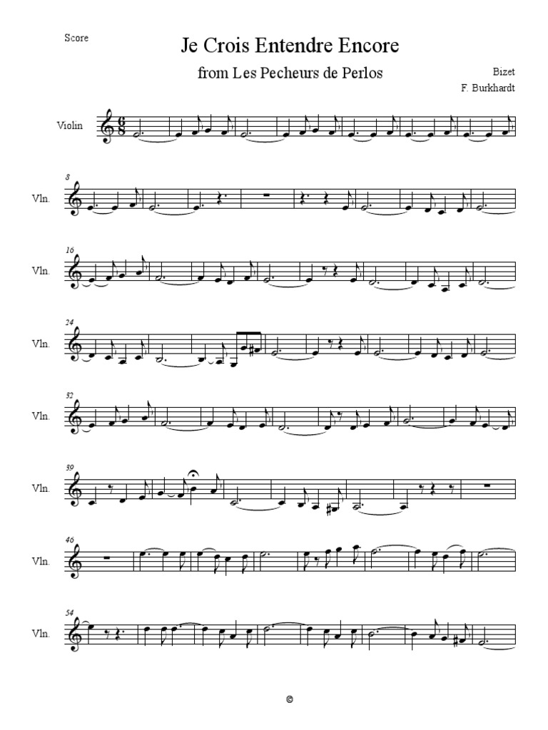 Je Crois Entendre Encore VIOLIN PDF