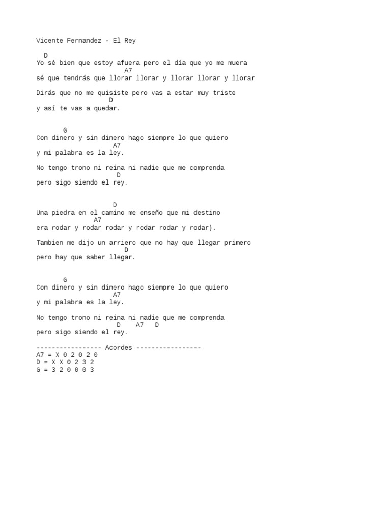 Acordes y letra de 