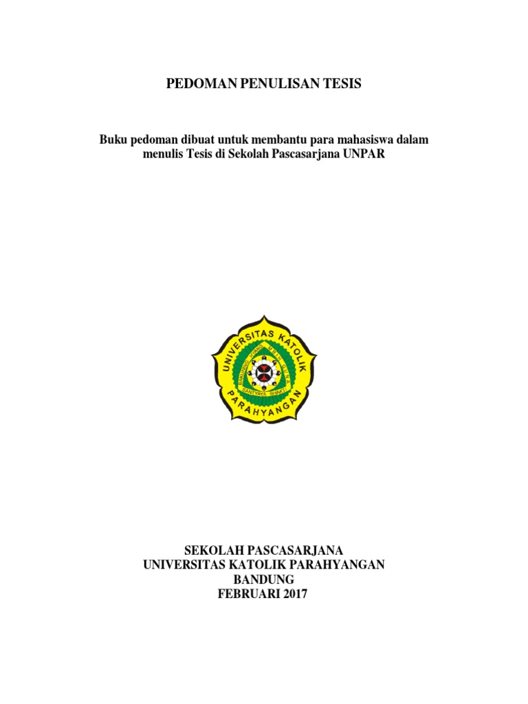 Pedoman Penulisan Disertasi Unpar