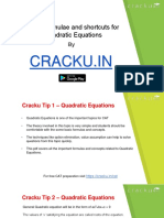 Cracku - In: Tips, Formulae and Shortcuts For Quadratic Equations