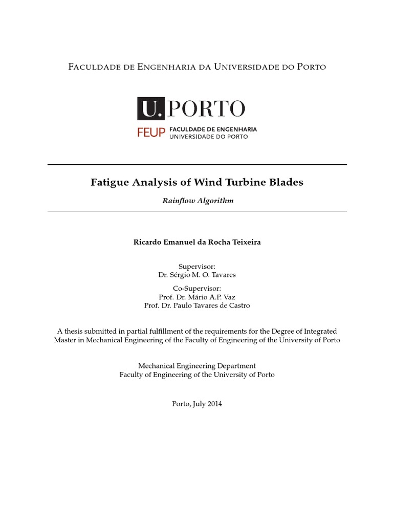 Fatigue Analysis of Wind Turbine Blades: F E U P | PDF | Wind Turbine ...