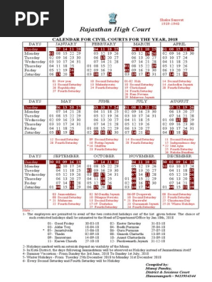 Calendar 2018