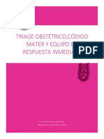 Triage Obstétrico, Código Mater Y Equipo de Respuesta Inmediata