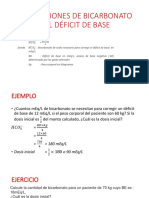 Correcciones de Bicarbonato Del Déficit de Base: Ecuación