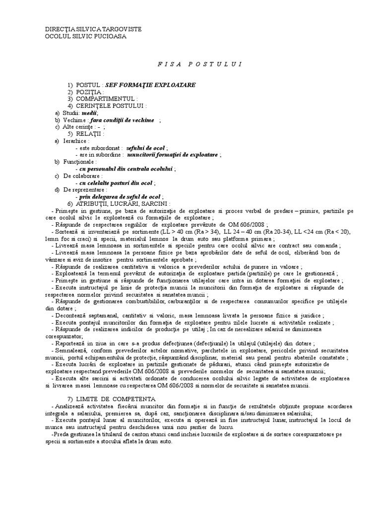 10 Sef Formatie Expl | PDF