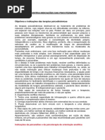 Indicações e Contra Indicações Das Psicoterapias
