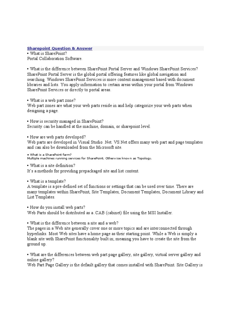 Share Point Question Share Point World Wide Web