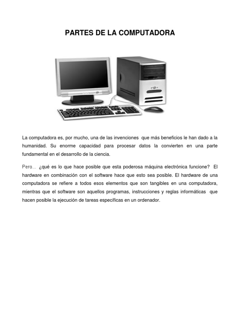 Partes Esenciales de una Computadora | PDF | Hardware de la computadora ...
