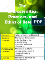 Characteristics, Process and Ethics of Research