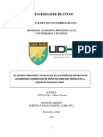 Sistema Tributario y Su Relacion en La Evasion de Impuestos en Las Empresas Comerciales de Ropas Del Mercado Modelo de La Ciudad de Huanuco-2018