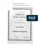 Segovia's Introduction to Estudios de Técnica Elemental