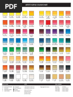 Artists' Acrylic Colour Chart: Key To Codes Astm Sizes Available