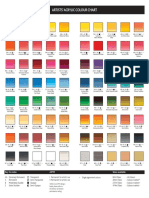 Artists' Acrylic Colour Chart: Key To Codes Astm Sizes Available