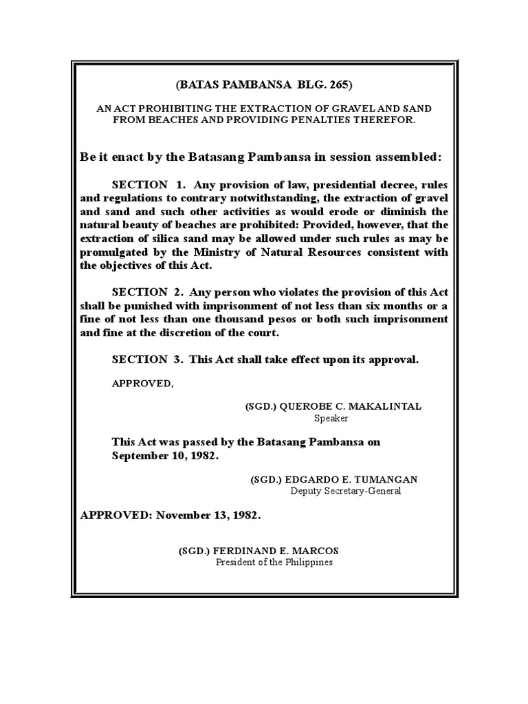 Batas Pambansa 265 | PDF