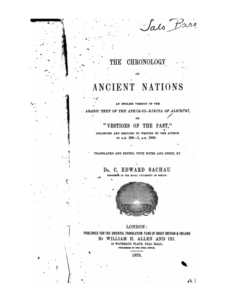The Chronology Of Ancient Nations Al Biruni Latitude Horizon