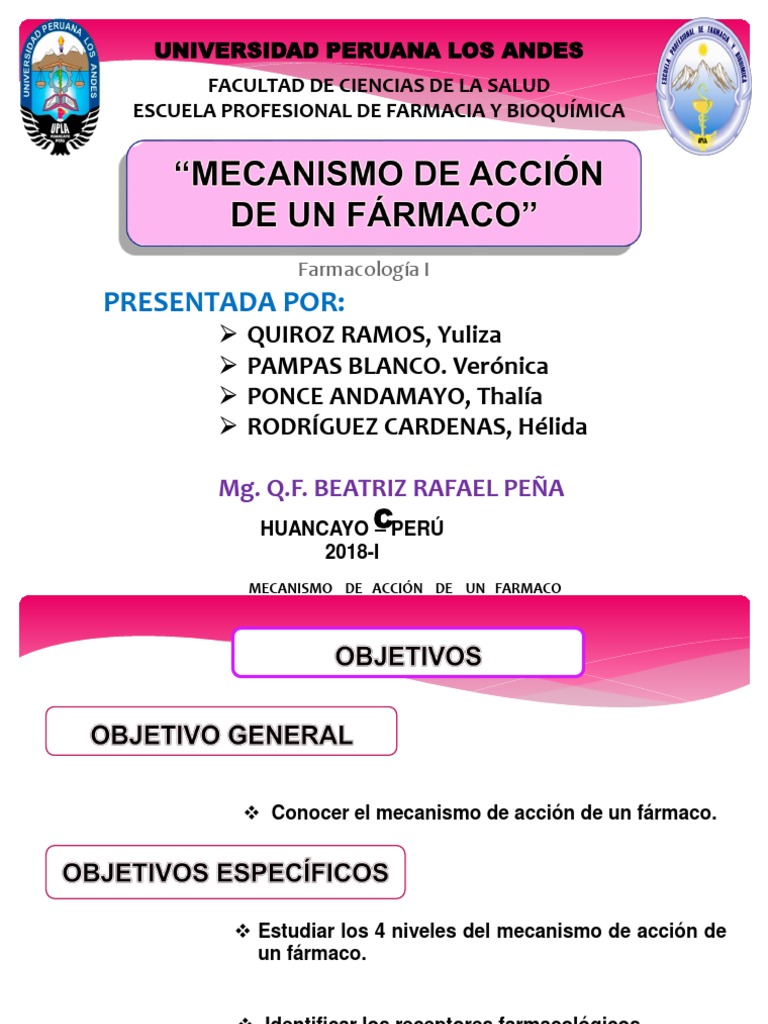 Mecanismo de Accion de un farmaco Receptor (Bioquímica