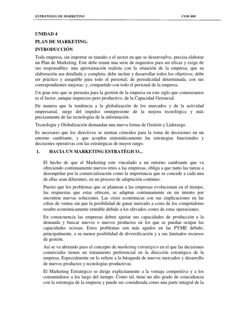 Plan de Marketing | PDF | Marketing | Mercado (economía)